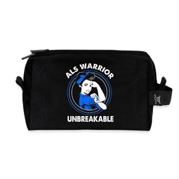 ALS nerve disease - Recycled Toiletry Zip Bag - black - Front