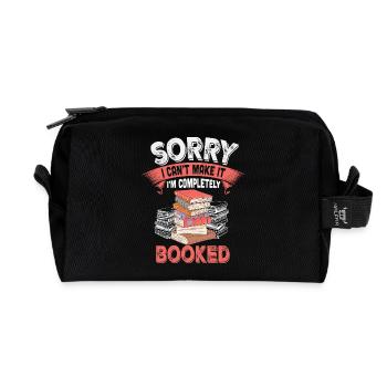 Humor Book and Reading Black and Pink - Recycled Toiletry Zip Bag - black - Front