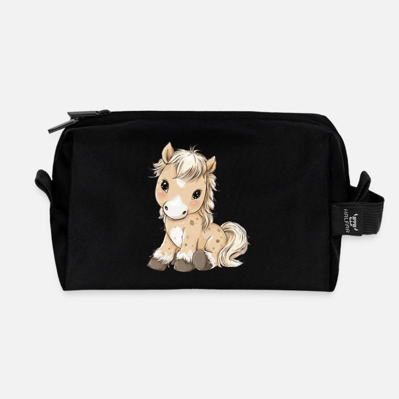 Süßes Baby Pony Pferd - Recycelte Kulturtasche - Schwarz