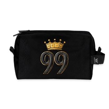 99 Number Crown - Recycled Toiletry Zip Bag - black - Front