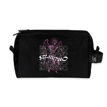 Electronic music with Heavenly Angel design - Recycled Toiletry Zip Bag - black - Front