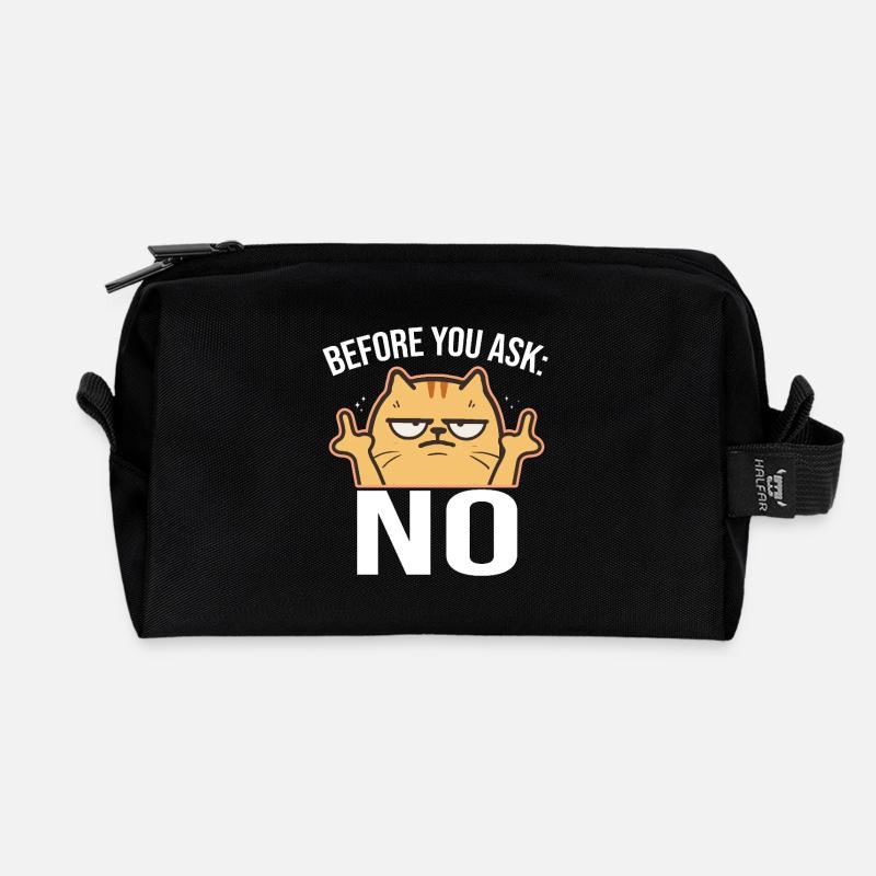 Before You Ask: No Mittelfinger - Recycelte Kulturtasche - Schwarz