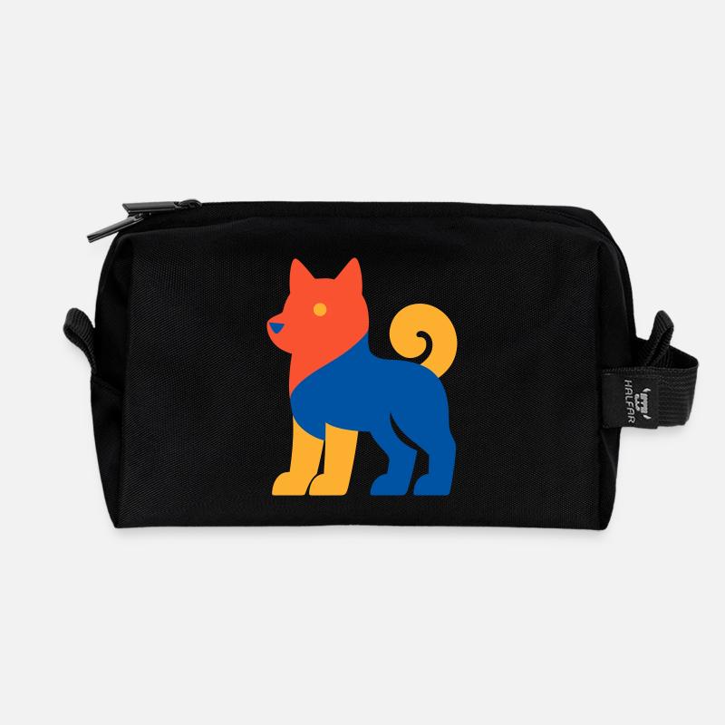 Pop Art Dog - Recycled Toiletry Zip Bag - black