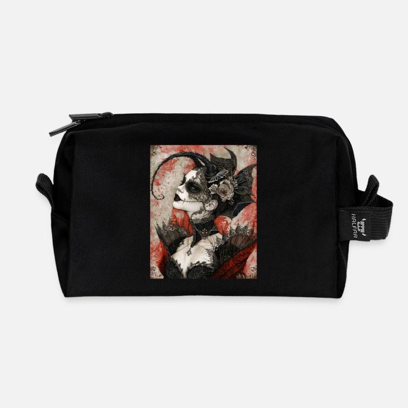 Dark Gothic Diva - Recycelte Kulturtasche - Schwarz