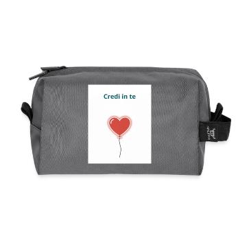Glaube an dich selbst - Recycelte Kulturtasche - Anthrazit - Vorne