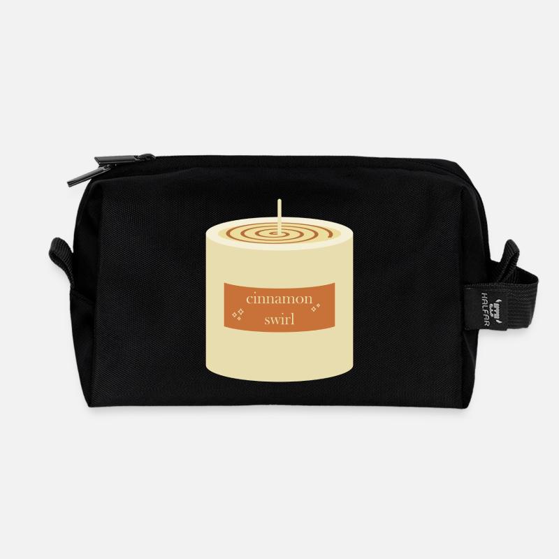 Cinnamon Swirl Candle  - Recycled Toiletry Zip Bag - black