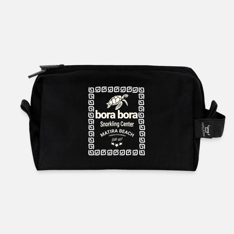 Bora Bora Logo Tauchzentrum - Recycelte Kulturtasche - Schwarz