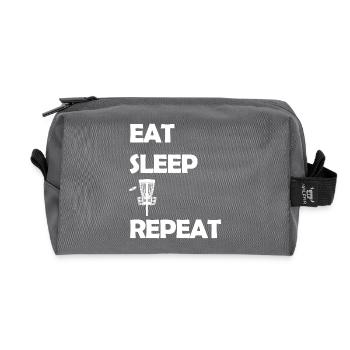 Eat Sleep Disc Golf Repeat Discgolf Trendsport - Recycelte Kulturtasche - Anthrazit - Vorne