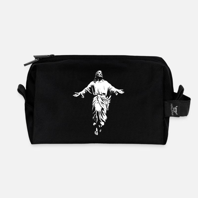 Jesus Christus Christlich Gott  - Recycelte Kulturtasche - Schwarz