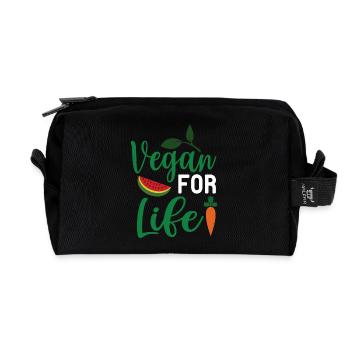 Vegan For Life - Recycled Toiletry Zip Bag - black - Front