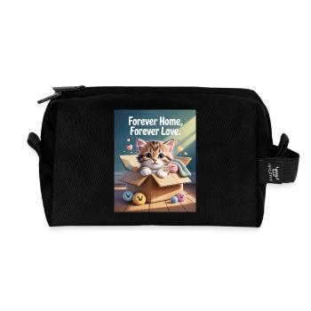 Forever Home, Forever Love - Recycled Toiletry Zip Bag - black - Front