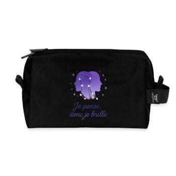 Gemini Star Sign - Astrology - Recycled Toiletry Zip Bag - black - Front