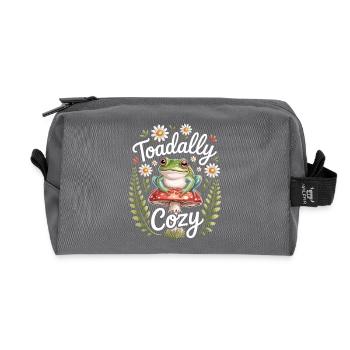 Tree Frog Humor Tree Frog - Recycled Toiletry Zip Bag - anthracite - Front