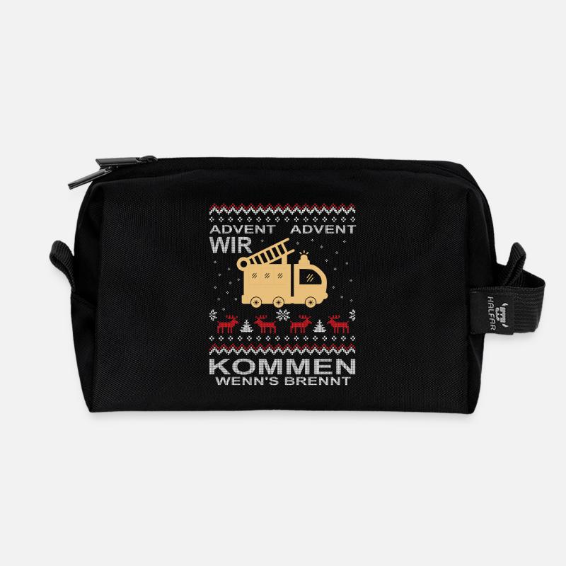 Feuerwehr Advent Weihnachten - Recycelte Kulturtasche - Schwarz