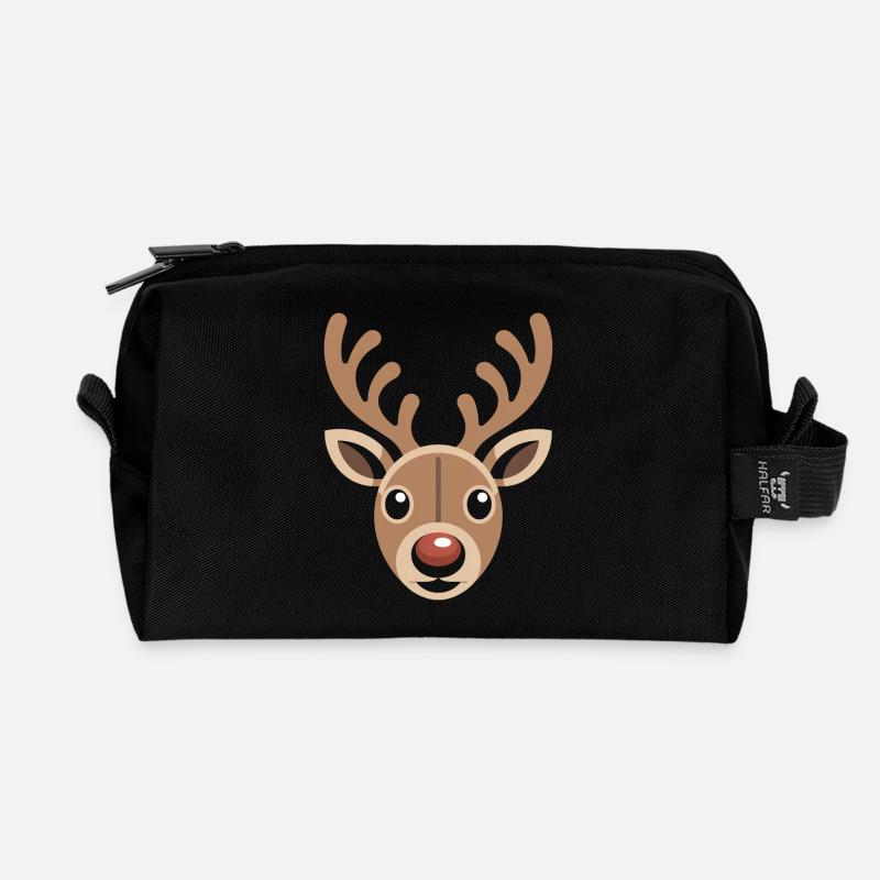 Rentier Ugly Christmas - Recycelte Kulturtasche - Schwarz