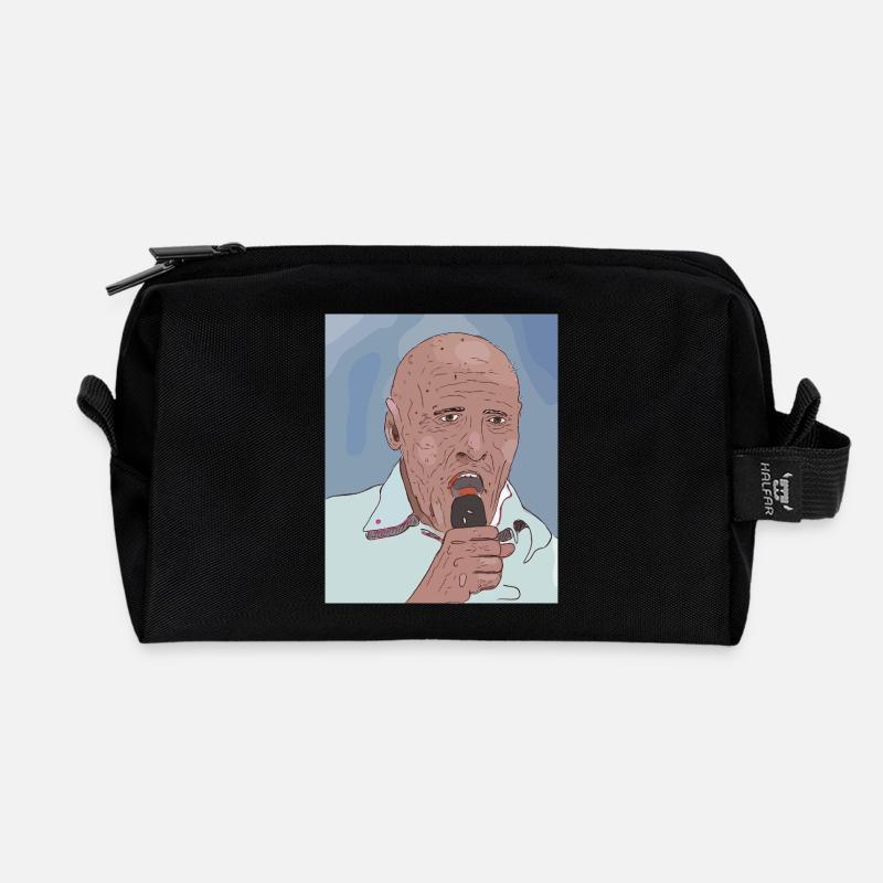 Sängerporträt Pop-Art Stil - Recycelte Kulturtasche - Schwarz