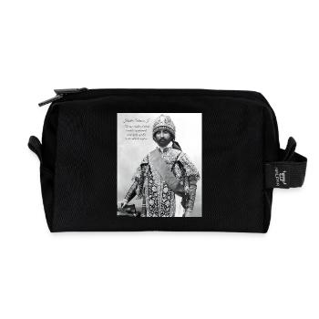 Haile Selassie I Jah Rastafari Rasta Reggae Roots - Recycled Toiletry Zip Bag - black - Front