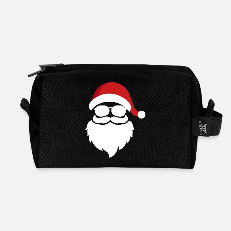 cool santa - Recycled Toiletry Zip Bag - black