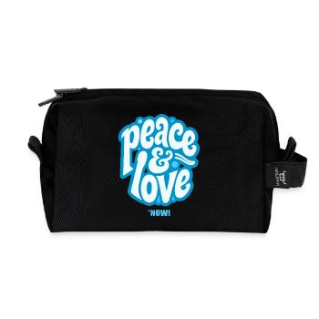 PEACE LOVE #3 - let's talk - Trousse de toilette en tissu recyclé - noir - Devant