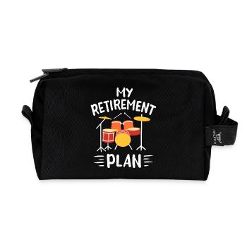 My Retirement Plan Funny Drummer Drum Set Design - Recycelte Kulturtasche - Schwarz - Vorne