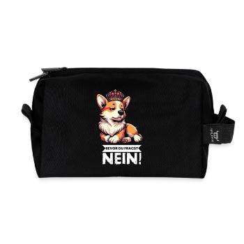 Before you ask: Corgi Corgi Welsh Corgi Corgi Dog - Recycled Toiletry Zip Bag - black - Front
