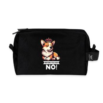 Before You Ask Corgi Corgi Welsh Corgi Corgi Dog - Recycled Toiletry Zip Bag - black - Front