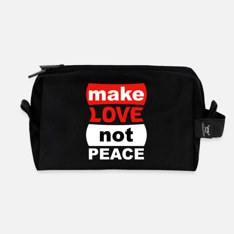 Make Love Not Peace - Recycelte Kulturtasche - Schwarz