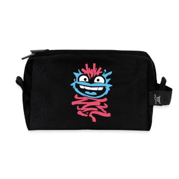 Kleine Monster: Punk-Affe mit Zwinkern - Recycelte Kulturtasche - Schwarz - Vorne