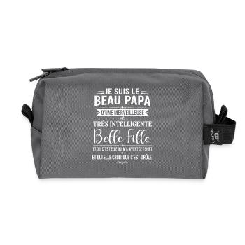 Ultra Smart Stepdad and Daughter-in-Law - Recycled Toiletry Zip Bag - anthracite - Front