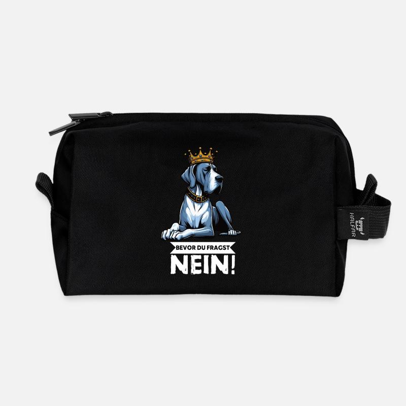 Bevor Du Fragst Deutsche Dogge Doggenbesitzer - Recycelte Kulturtasche - Schwarz