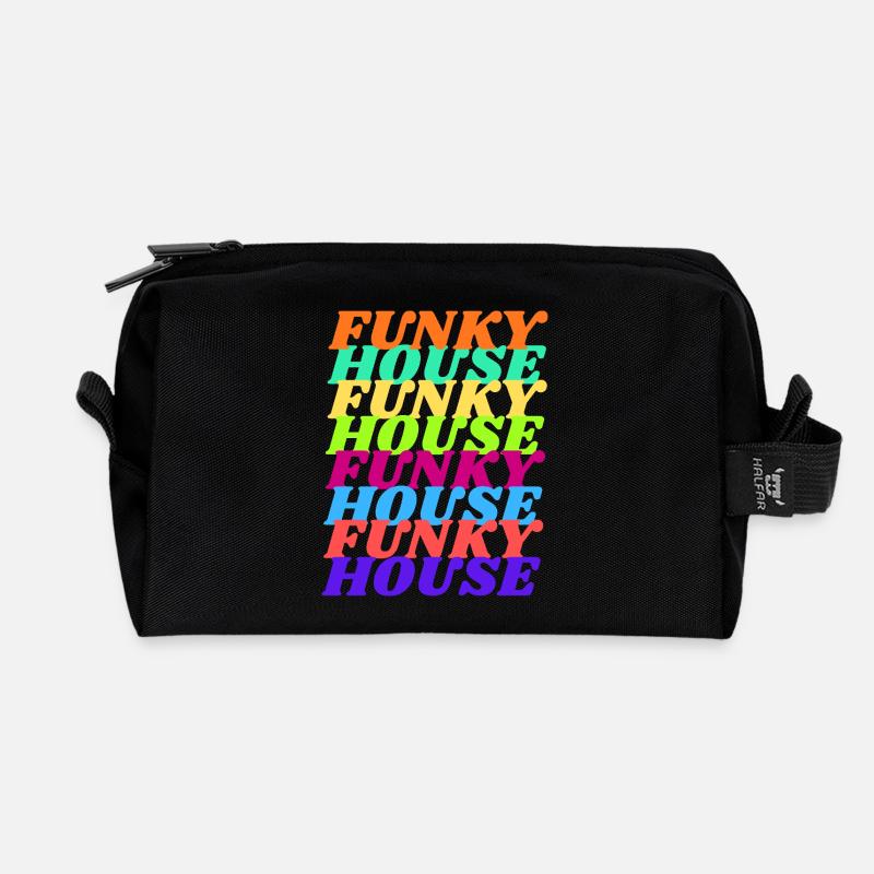 Funky House Vibes - Recycelte Kulturtasche - Schwarz