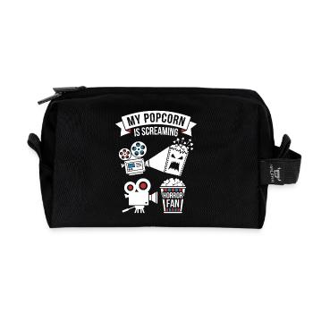 Mon popcorn est fan d’horreur en cri - Trousse de toilette en tissu recyclé - noir - Devant