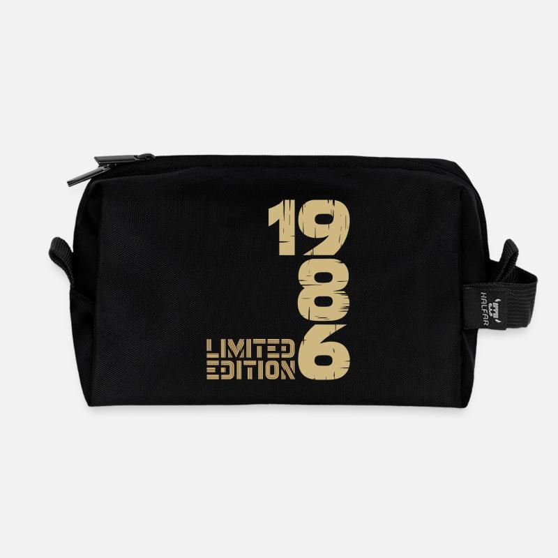 1986 Limited Edition Schriftzug 40. Geburtstag - Recycelte Kulturtasche - Schwarz