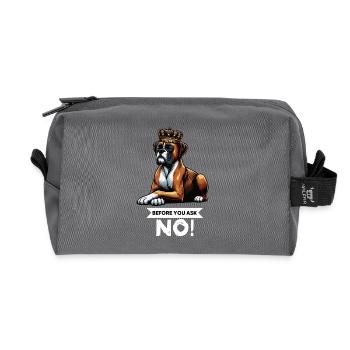 Before You Ask Boxer Boxerbesitzer Boxerliebhaber - Recycelte Kulturtasche - Anthrazit - Vorne