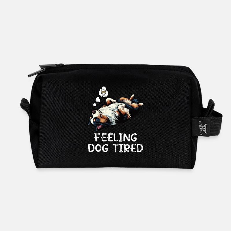 Feeling Dog Tired Australian Shepherd Aussiehalter - Recycelte Kulturtasche - Schwarz