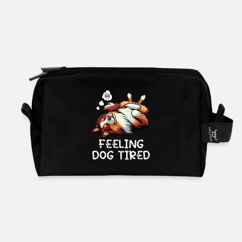 Feeling Dog Tired Australian Shepherd Aussiehalter - Recycelte Kulturtasche - Schwarz