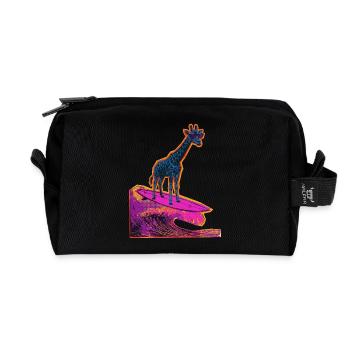 Surfer Giraffe - Recycelte Kulturtasche - Schwarz - Vorne