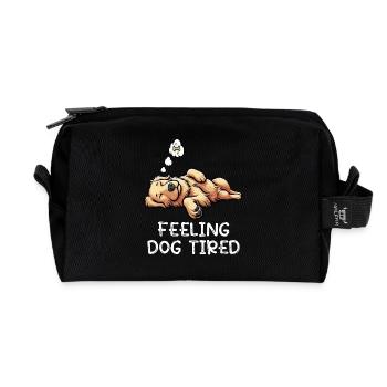 Feeling Dog Tired Golden Retriever Goldie Goldies - Recycelte Kulturtasche - Schwarz - Vorne
