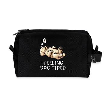 Feeling Dog Tired Golden Retriever Goldie Goldies - Recycelte Kulturtasche - Schwarz - Vorne