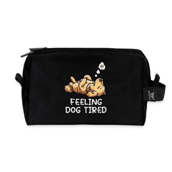 Feeling Dog Tired Golden Retriever Goldie Goldies - Recycelte Kulturtasche - Schwarz - Vorne
