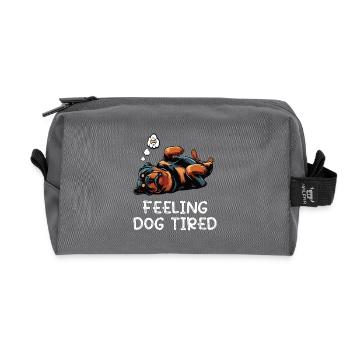 Se sentir fatigué par le chien Propriétaire de rottweiler - Trousse de toilette en tissu recyclé - anthracite - Devant