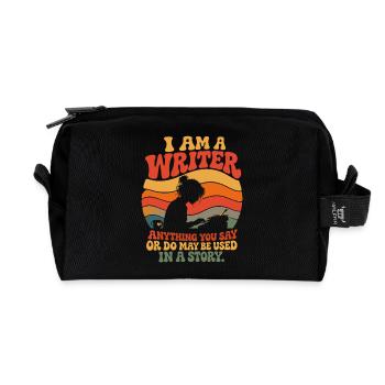 Passionate writer, creative quote - Recycled Toiletry Zip Bag - black - Front