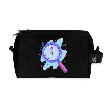 Searching for the brain with a magnifying glass - Recycled Toiletry Zip Bag - black - Front