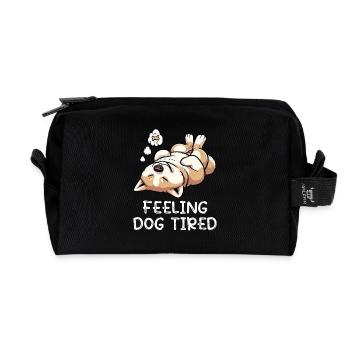 Feeling Dog Tired Akita AkitaOwner Akitas - Recycled Toiletry Zip Bag - black - Front