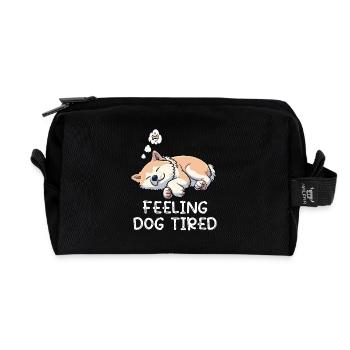 Feeling Dog Tired Akita AkitaOwner Akitas - Recycled Toiletry Zip Bag - black - Front