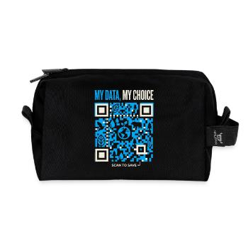 Mes données : mon choix - Trousse de toilette en tissu recyclé - noir - Devant