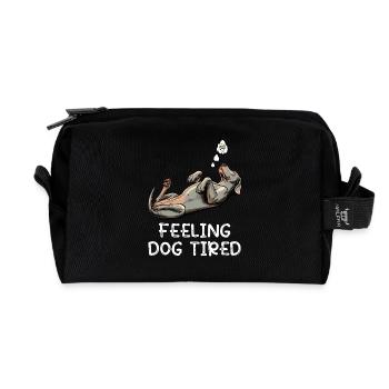 Se sentir fatigué par le chien Propriétaire de Weimaraner Weimaraner - Trousse de toilette en tissu recyclé - noir - Devant