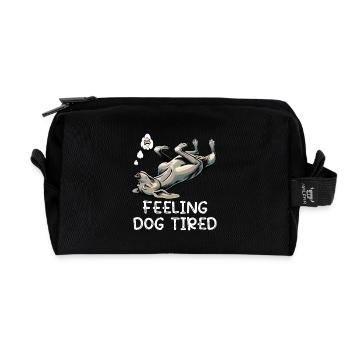 Se sentir fatigué par le chien Propriétaire de Weimaraner Weimaraner - Trousse de toilette en tissu recyclé - noir - Devant