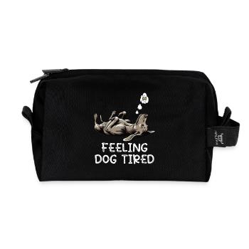 Se sentir fatigué par le chien Propriétaire de Weimaraner Weimaraner - Trousse de toilette en tissu recyclé - noir - Devant