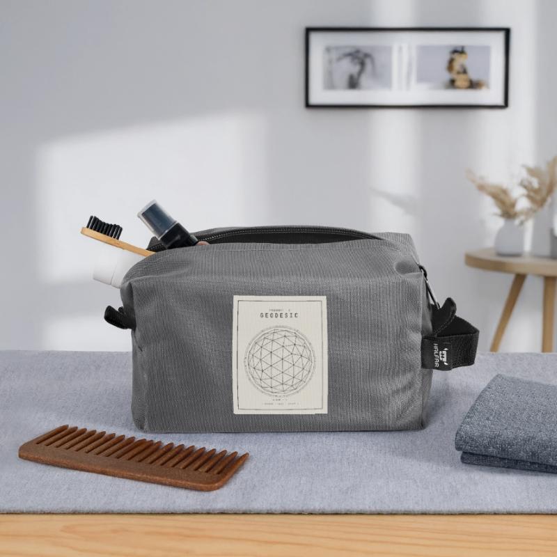 Geodesian Sphere Geometry Pattern Recycled Toiletry Zip Bag